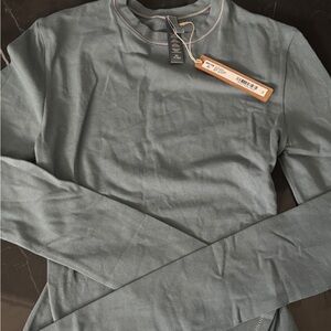 SKIMS Long Sleeve Tee in Sage